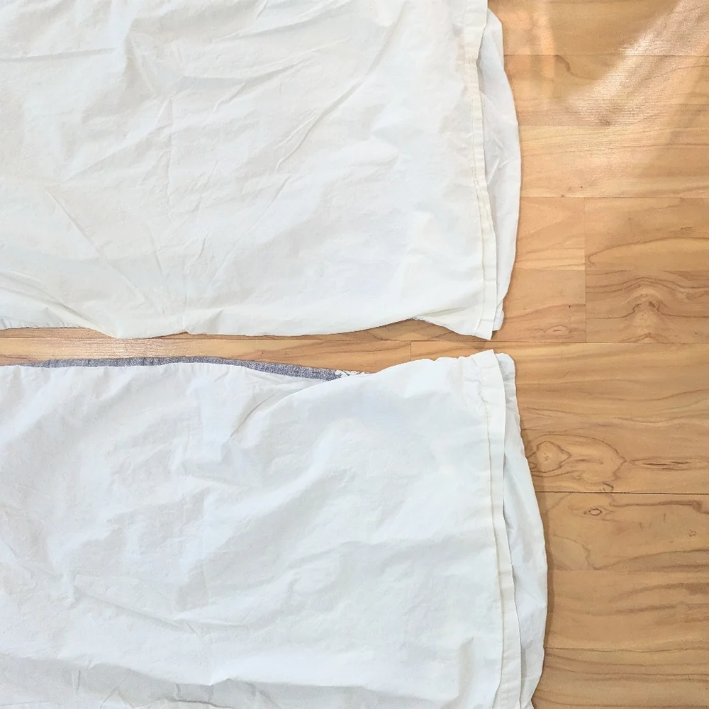 Anthropologie Embroidered Argenta Pillowcases King Size Linen Blend Set Of 2